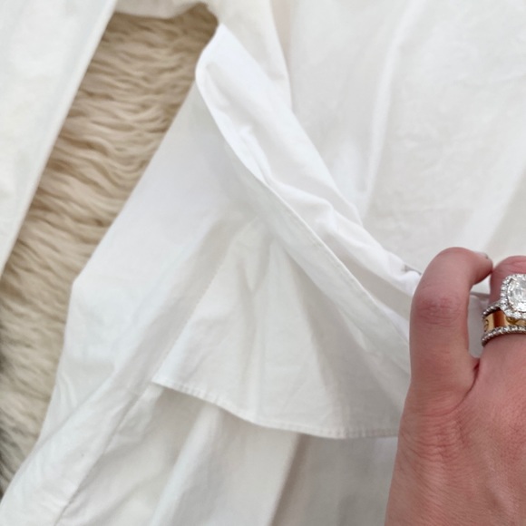 LOEIL White Ruffle Button Down Shirt - Picture 5 of 8